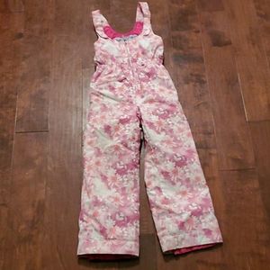 Gently worn girls cute ski overalls/bib